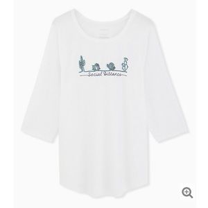 NEW Torrid 3 Graphic Social Distance Cacti Raglan 3/4 Tee